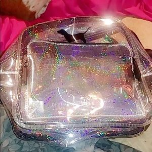 Clear back pack/ travel Victoria secret/ pink bag